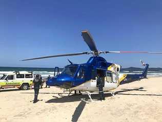 NEAR DROWNING: A schoolie has been flown to hospital after he nearly drowned. Picture: RACQ LifeFlight Rescue