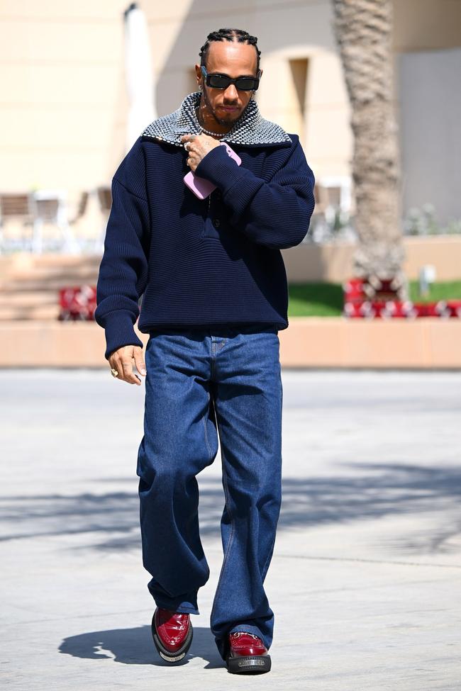 Lewis Hamilton at the Bahrain GP. 