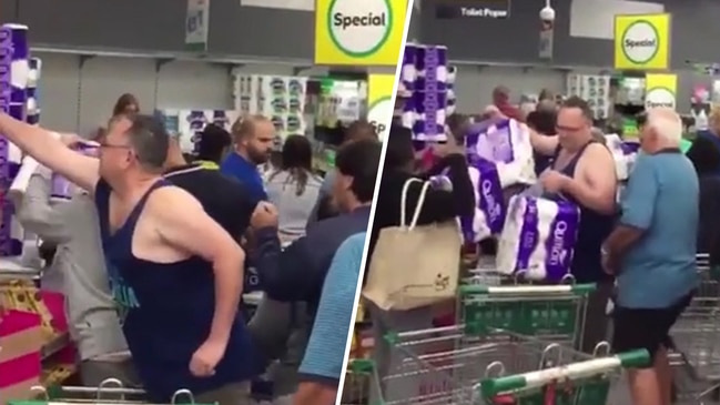 Shoppers create stampede while fighting for toilet paper (7 News)