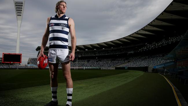 Geelong's Mark Blicavs at GMHBA Stadium. Picture: Michael Klein