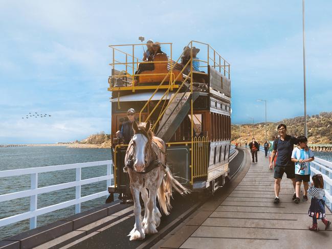 An artist's impression of the revamped Victor Harbor Causeway. Picture: Supplied