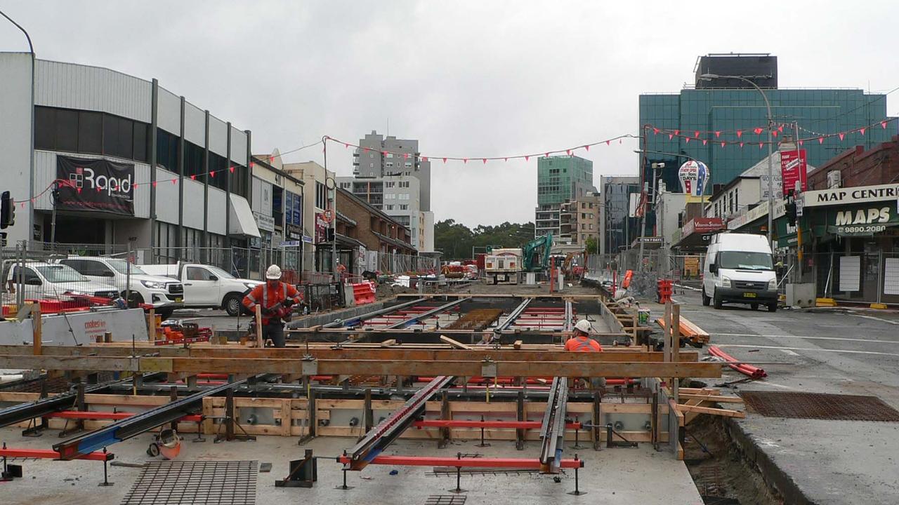 Parramatta light rail construction in North Parramatta in January 2021. Picture: John McNamara