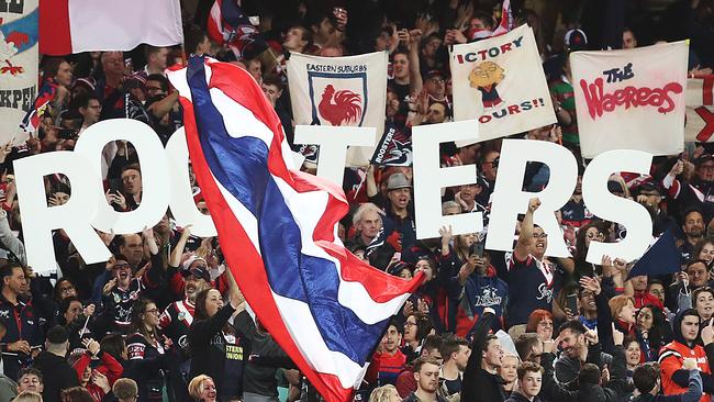 Roosters fans in a show of force in the match against the South Sydney Rabbitohs.