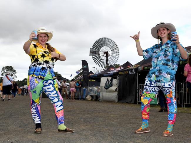 Petria Okkonen and her sister Laynae Okkonen, from Cooyar. Meatstock Festival, Toowoomba showgrounds. April 2022