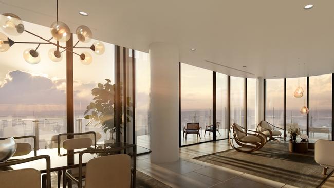 Artist impressions of the Sky Villas in Sunland's 272 Hedges Ave tower. Picture: Sunland Group