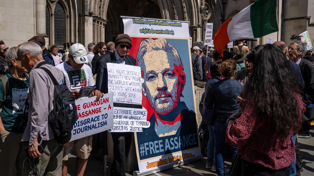 Mr Assange’s incarceration prompted debate over the rights of journalists to publish classified government information if it is deemed to be in the public interest. Picture: Carl Court/Getty Images