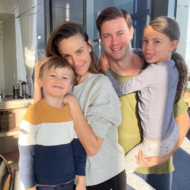 Finch with her husband, Michael Miziner, and their kids Dominic and Violet. Picture: Instagram