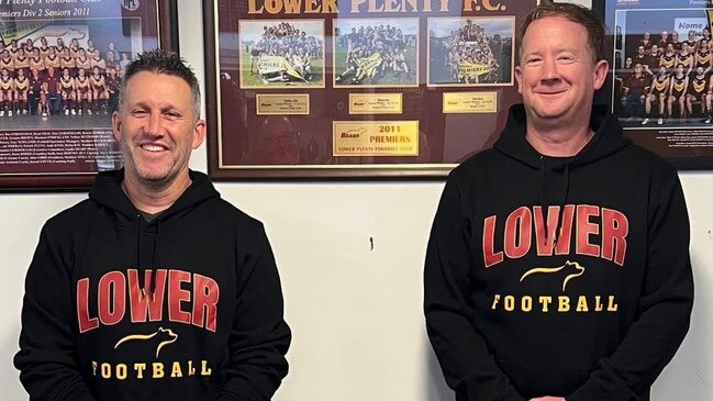 Lower Plenty's new coaches Travis Stephens and Chris Daw.