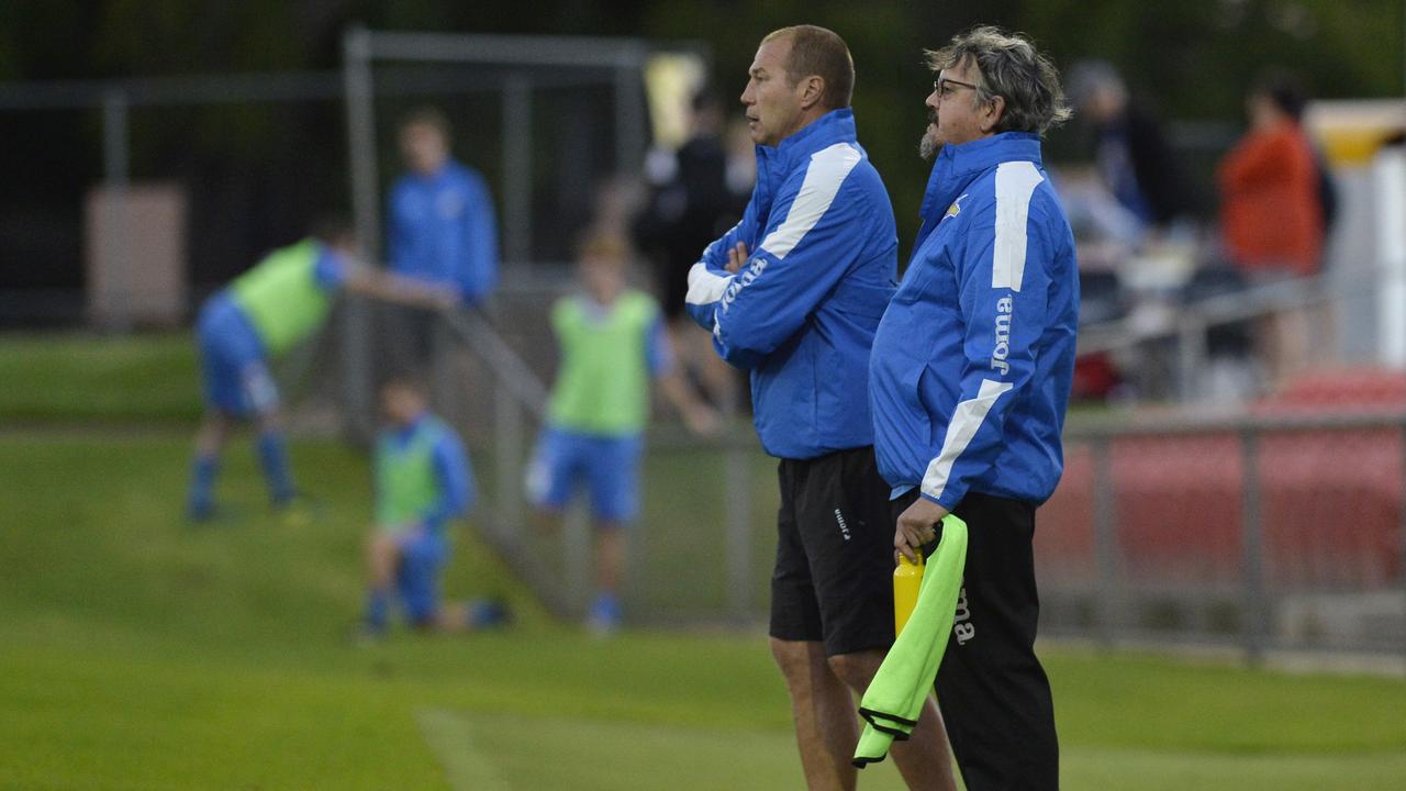 Francesco Zanoncelli (left) and incoming Thunder women’s coach Mick Turvey in 2018.