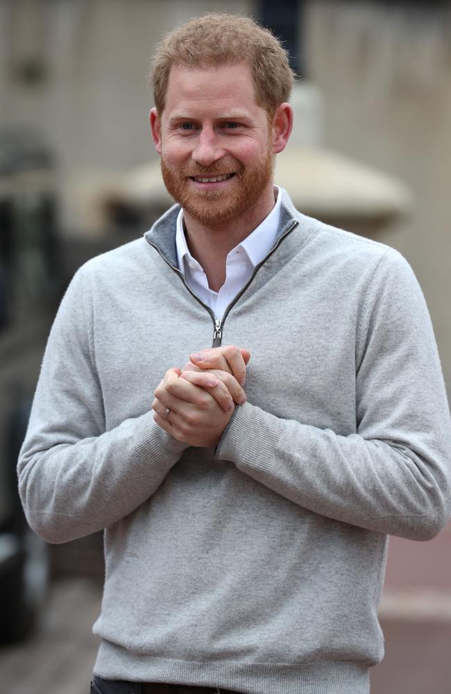 An excited Harry spoke to media after the story broke. Picture: Steve Parsons — WPA Pool/Getty Images