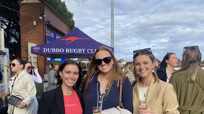 A trio at Dubbo Kangaroos Rugby Club Ladies Day. Photo: Tijana Birdjan