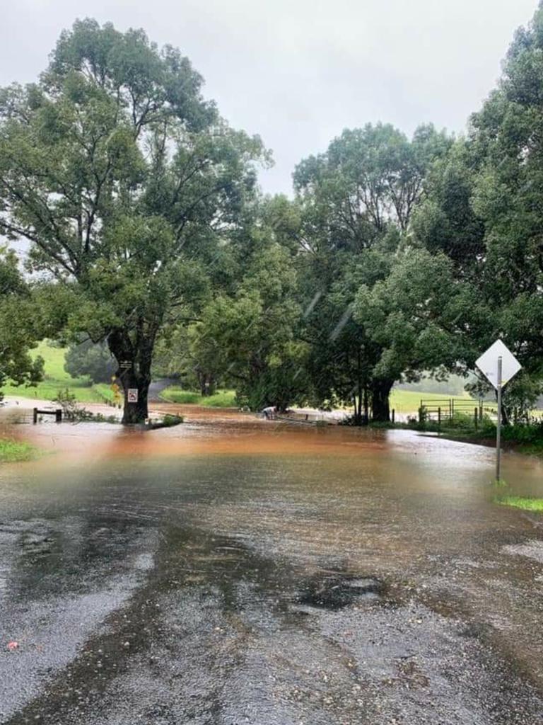 Flooding at Binna Burra on Sunday afternoon.