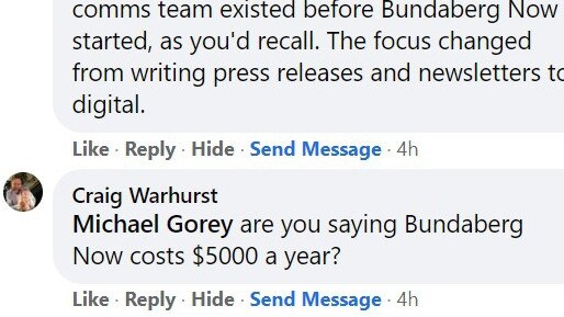 Bundaberg Regional Council has been asked to disclose the true cost to ratepayers its news website.