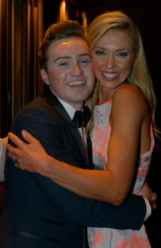 Harrison Craig and Brodie Harper at the 2017 Channel Nine Logies Coffee Club after party. Picture: Channel Nine