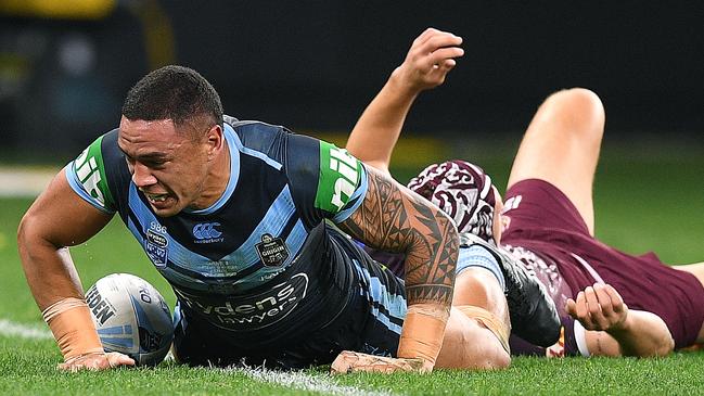 Tyson Frizell produced a blockbusting game for the Blues. Picture: AAP