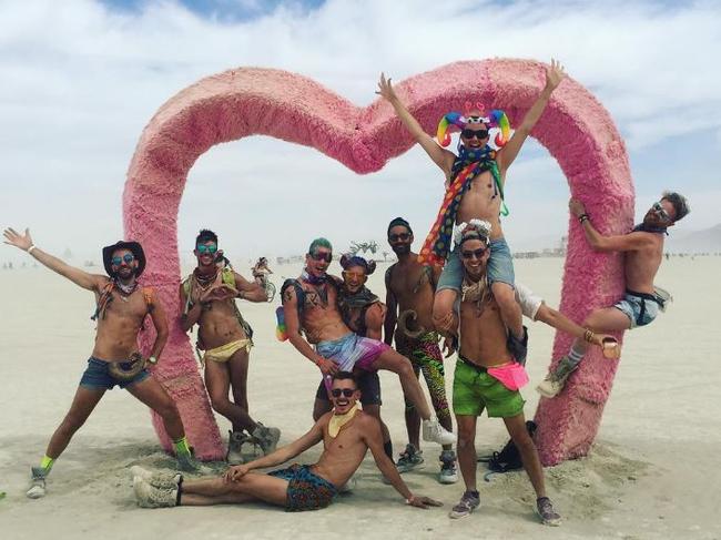 Australian entertainer Courtney Act at the 2016 Burning Man Festival in the Black Rock Desert, Nevada ... 