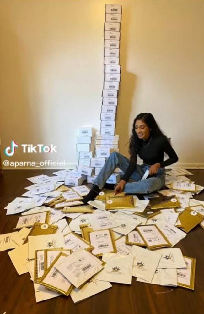 Two months after being able to walk again, she put her focus on her accessories business. Picture: TikTok/aparnaofficial