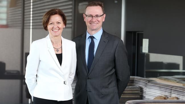 IHG chief operating officer Karin Sheppard with Tourism Australia’s John O'Sullivan. Picture: Carly Earl