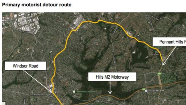 The primary M2 detour.