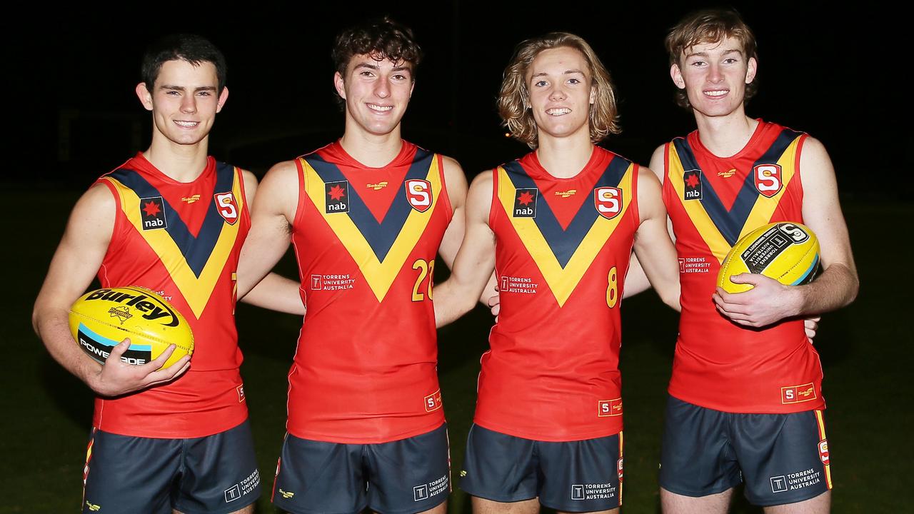 Nick Sadler, Adam D'Aloia, Kobe Ryan and Max Michalanney in 2022. Picture: Peter Argent.