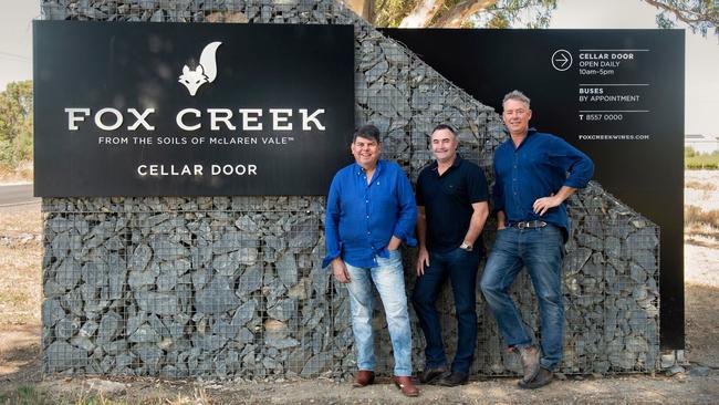 A cunning coup: Fox Creek’s new owners Dim Georgiadis, Ben Gibson and Jock Harvey.