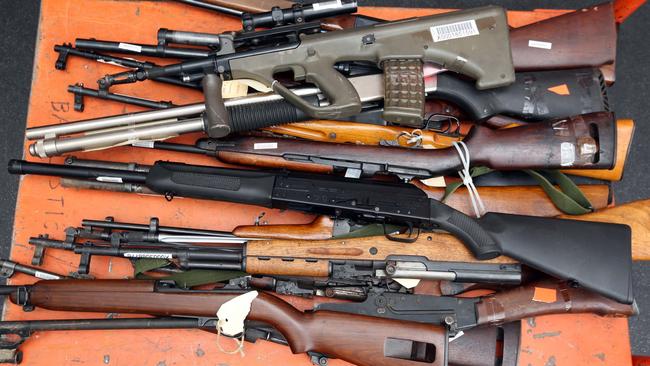Some of the guns handed in during the national firearm amnesty