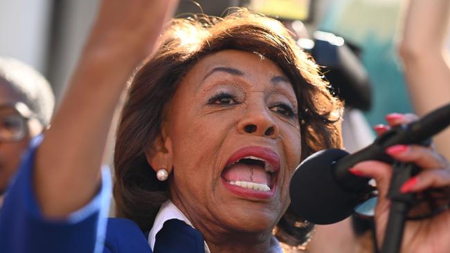 Maxine Waters speaks at a protest against US President Donald Trump’s National Emergency declaration earlier this week. Picture: AFP