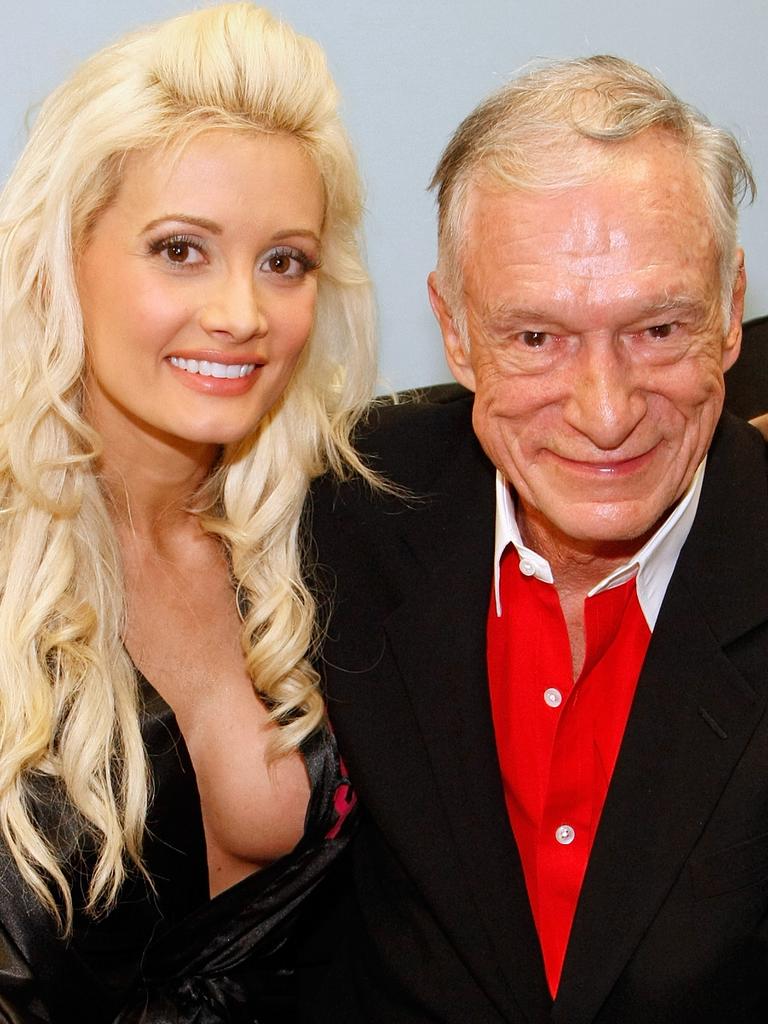 With Hef in 2009. Picture: Ethan Miller/Getty