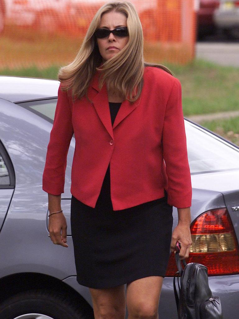 FEBRUARY 26, 2003 : Joanne Curtis, former wife of Christopher (Chris) Dawson, arrives for inquest into the disappearance of Lynette (Lyn) Dawson in 1982 at the Westmead Coroners Court in Sydney. Pic Glenn Campbell. F/L