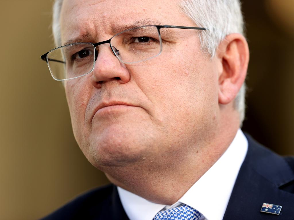 Australian Prime Minister Scott Morrison in Sydney on Thursday. Picture: Brendon Thorne