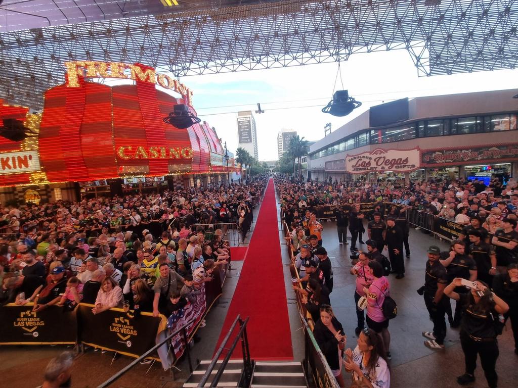 More than 10,000 people gathered at the NRL fan day on Fremont Street in downtown Las Vegas.