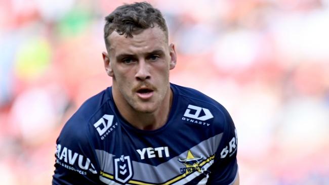 Cowboys rookie sensation Zac Laybutt announced himself onto the NRL stage with an emphatic two-try showing against the Dolphins. Photo by SCOTT DAVIS