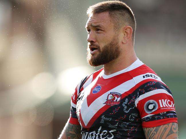 SYDNEY, AUSTRALIA - AUGUST 01: Jared Waerea-Haregreaves of the Roosters looks on during the round 12 NRL match between the Sydney Roosters and the Gold Coast Titans at the Sydney Cricket Ground on August 01, 2020 in Sydney, Australia. (Photo by Matt King/Getty Images)
