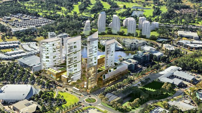 An artist's impression of proposed smart city at Mulpha Norwest.