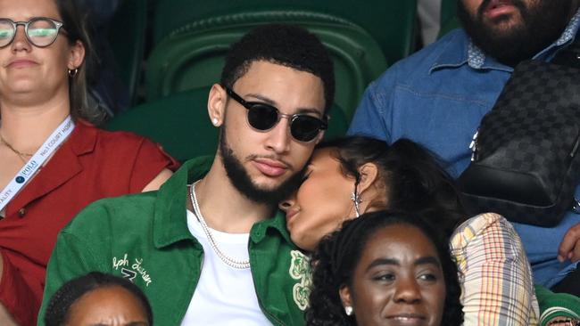 Maya Jama and Ben Simmons attend day 7 of the Wimbledon Tennis Championships