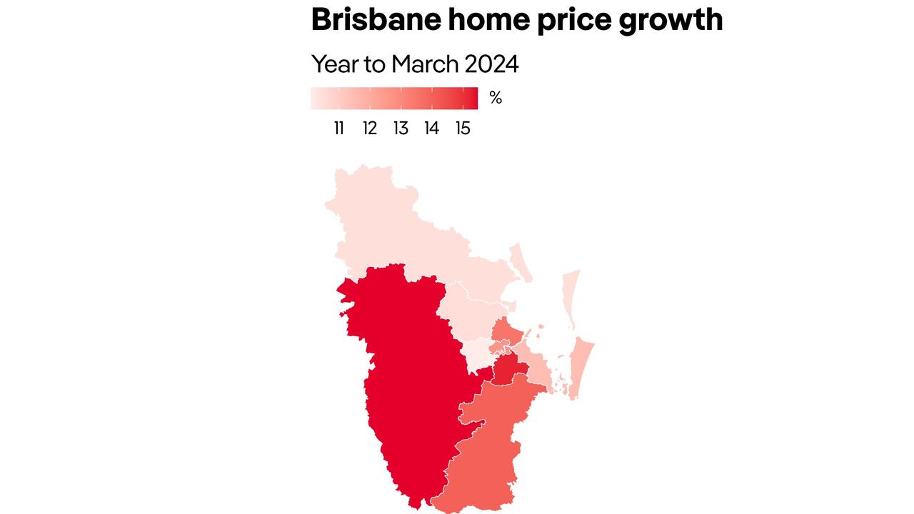 Brisbane annual property price growth.