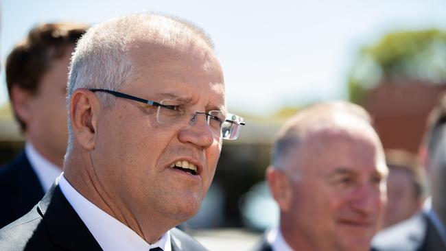 Prime Minister Scott Morrison speaks at a press conference in Perth on Thursday, March 28, 2019. (AAP Image/Richard Wainwright) NO ARCHIVING