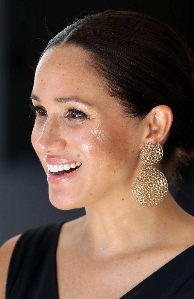 Meghan paired it with statement earrings. Picture: Chris Jackson — Pool/Getty Images.