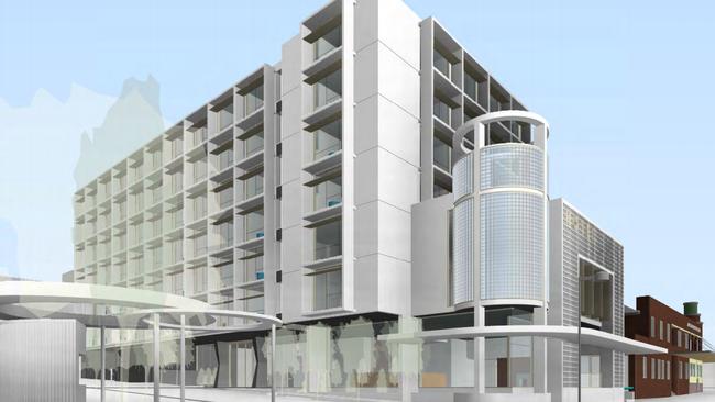 Artist's impression of a proposed seven-storey hotel to be built out the back of the Australian Arms Hotel on Penrith's High St. Picture: Supplied