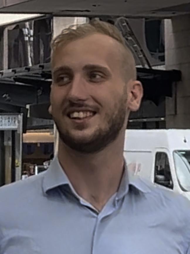 Andrew Beck outside Sydney District Court before his sentence.