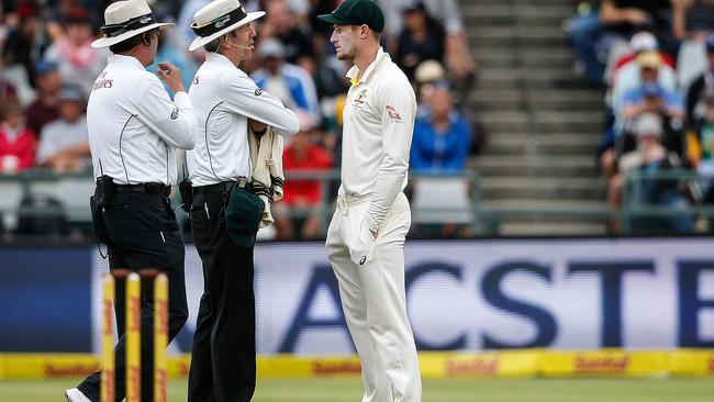 Cameron Bancroft has been caught out by the umpires in Cape Town.
