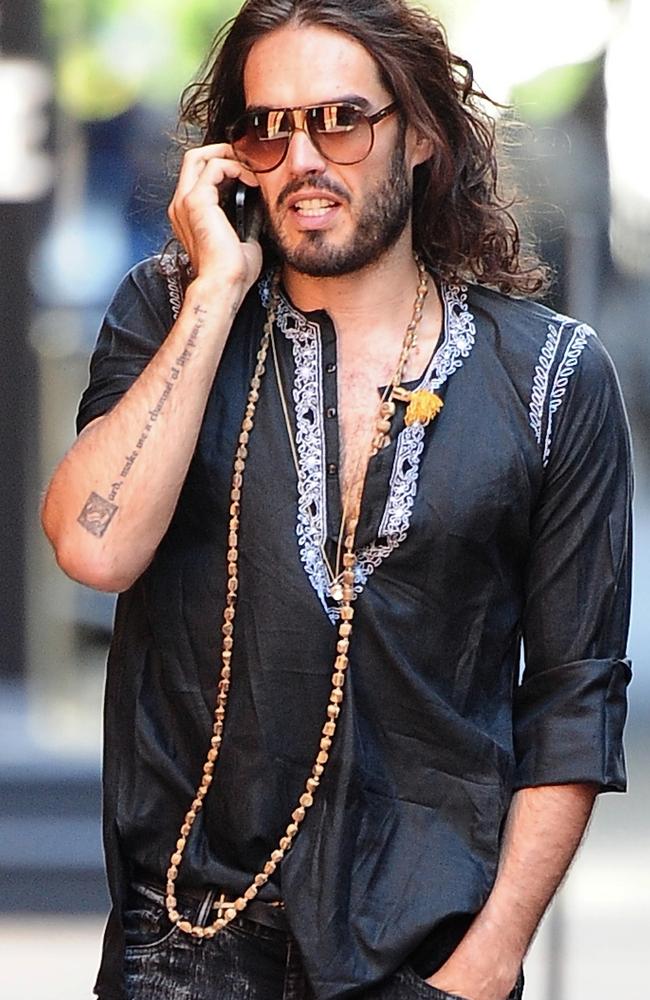 Russell Brand seen in Soho, New York, on September 19 amid shock allegations. Picture: Alo Ceballos/FilmMagic