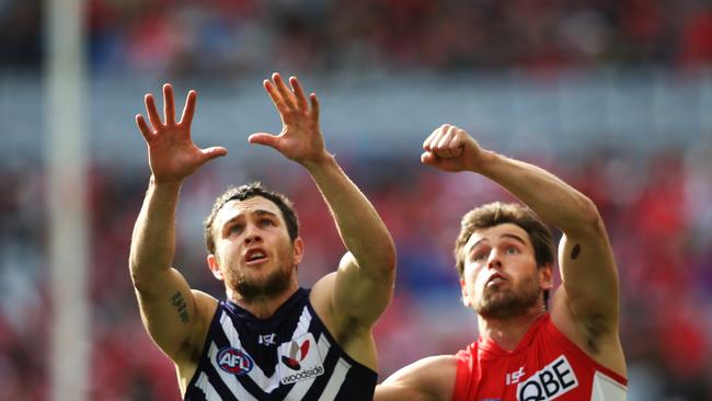 Fremantle's Hayden Ballantyne struggled to have any impact against Sydney. Picture: Phil Hillyard