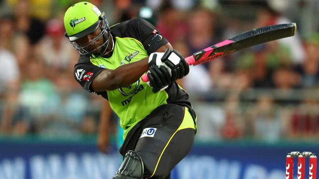 Andre Russell in action for the Sydney Thunder. Picture: Gregg Porteous