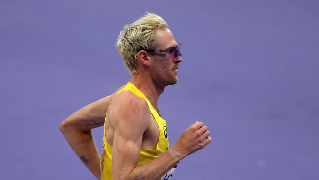 PARIS, FRANCE - AUGUST 03: Oliver Hoare of Team Australia competes during the Men's 1500m Repechage Round on day eight of the Olympic Games Paris 2024 at Stade de France on August 03, 2024 in Paris, France. (Photo by Christian Petersen/Getty Images)