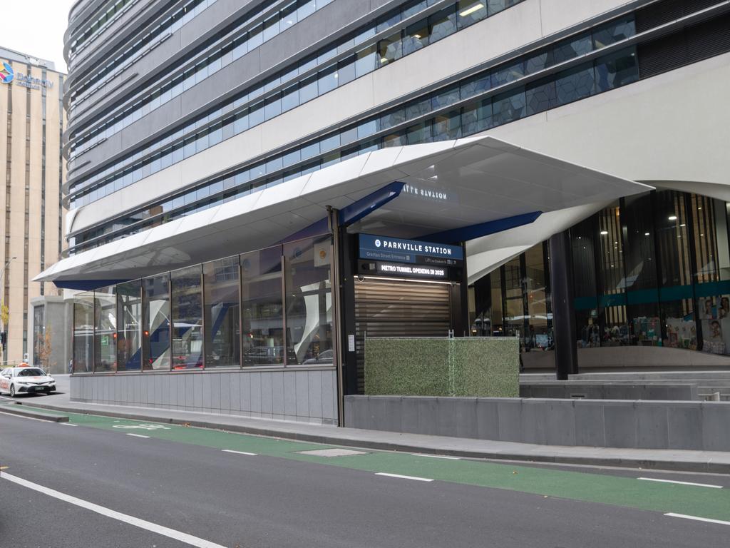 Parkville Station is right near the Royal Melbourne Hospital and Melbourne Univeristy. Picture: Tony Gough
