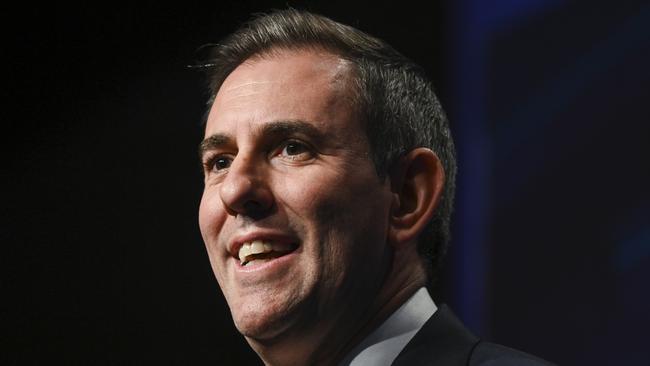 Treasurer Jim Chalmers at the National Press Club in Canberra on Wednesday. Picture: NCA NewsWire / Martin Ollman