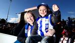 AFL COLOUR: North Melbourne vs. St. Kilda, Blundstone Arena: Samuel Golding, 5 of Dodges Ferry ready to support North Melbourne today with his step-Mum, Melanie Bennett also of Dodges Ferry. Melanie's mobile is 0418145039