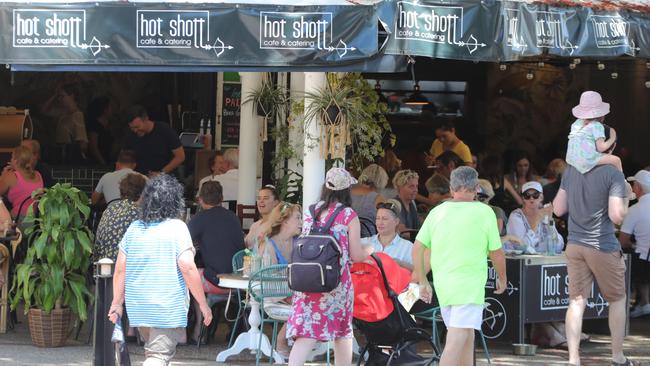 Diners filling up Hot Shott on Tedder Ave at Main Beach. Picture: Glenn Hampson