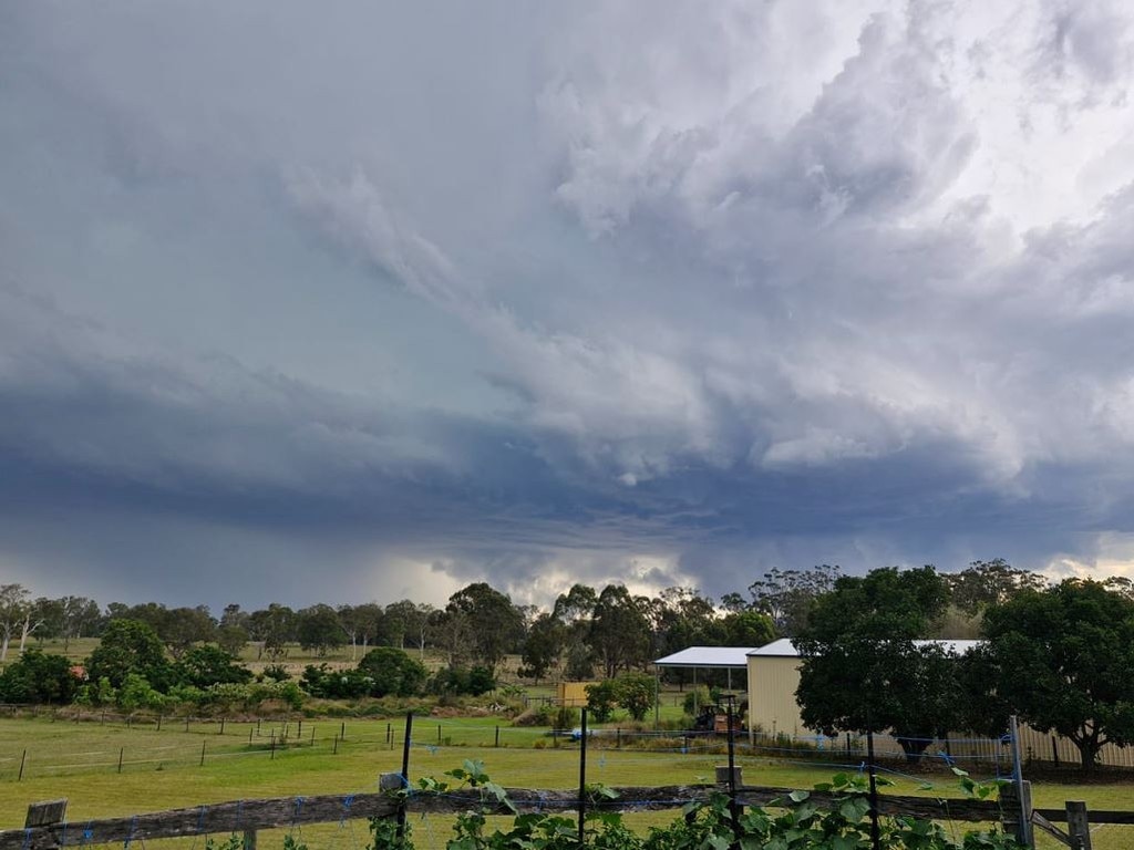 A severe thunderstorm over the Jimboomba region. Picture: Dave and Toni Saunders